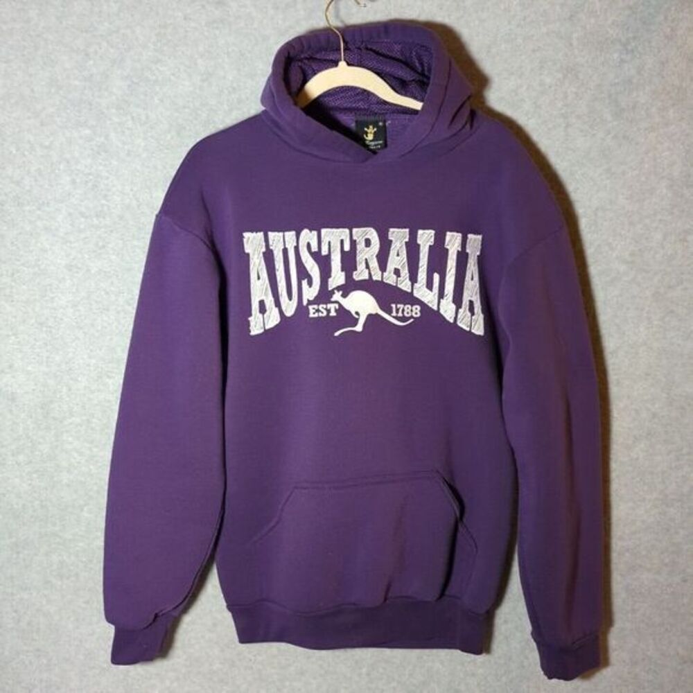 Mr KangarooAustralia Down Under Hoodie Sweatshirt  Pocket Adult‎  XL Purple Y2K